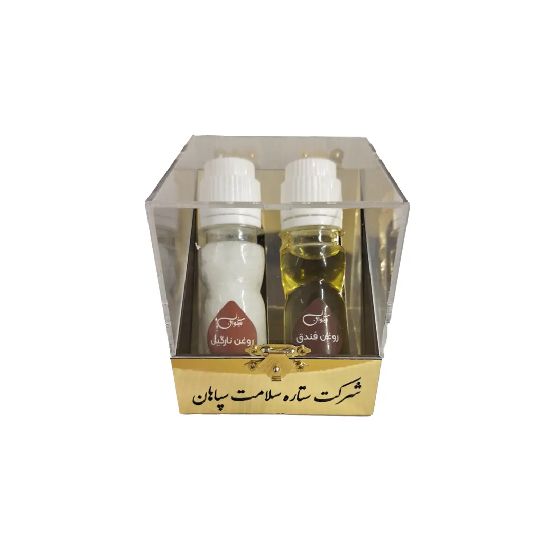 پک روغن تقویت مو و ابرو و ریش نیکوان شامل روغن نارگیل و روغن فندق